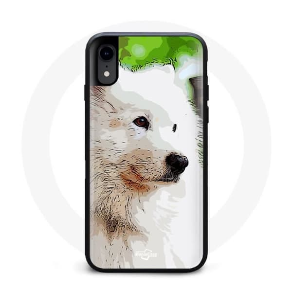 Coque - Samoyede - Iphone XR - Blød - Hvid - Samoyede Mønster Vit