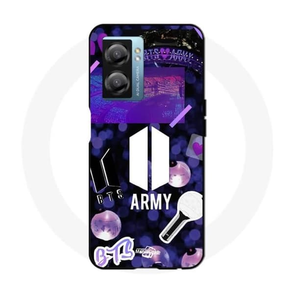 Coque - Maniacase - Narzo 50 5G - Blød - Sort - BTS army logo