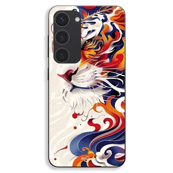 Coque för Samsung Galaxy S23 tiger abstrakt textur Maniacase Svart