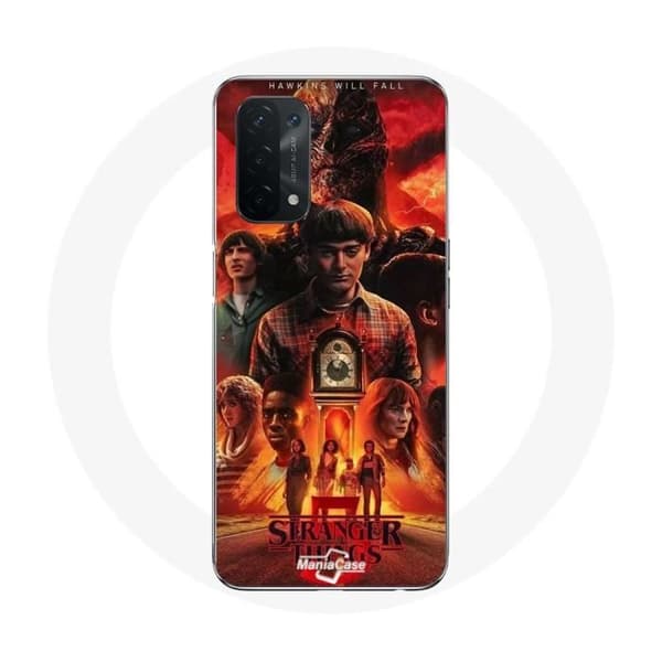 Coque - Maniacase - Oppo A74 5G - Blød - Sort - Stranger Things Sæson 5