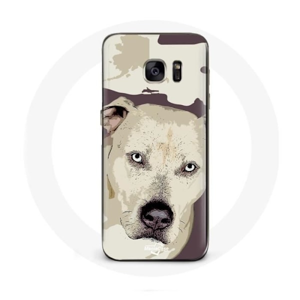 Skyddsfodral för Samsung Galaxy S6 Edge Vit Pitbull Hund