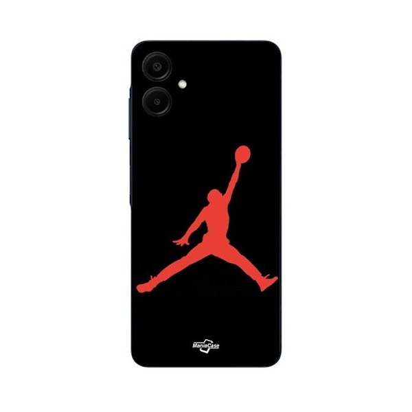 Mobilskal - Maniacase - Samsung Galaxy A06 - Jordan-logotyp 23 - Silikon - Flexibel Svart