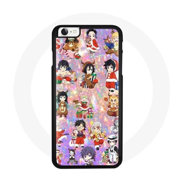 Mobilskal för iPhone SE - Demon Slayer - God Jul - Svart - Plast - Mixad