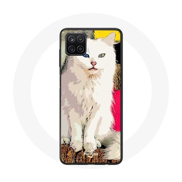 Skal till Samsung Galaxy A22 4G Turkisk med vit katt med blåa och gula ögon