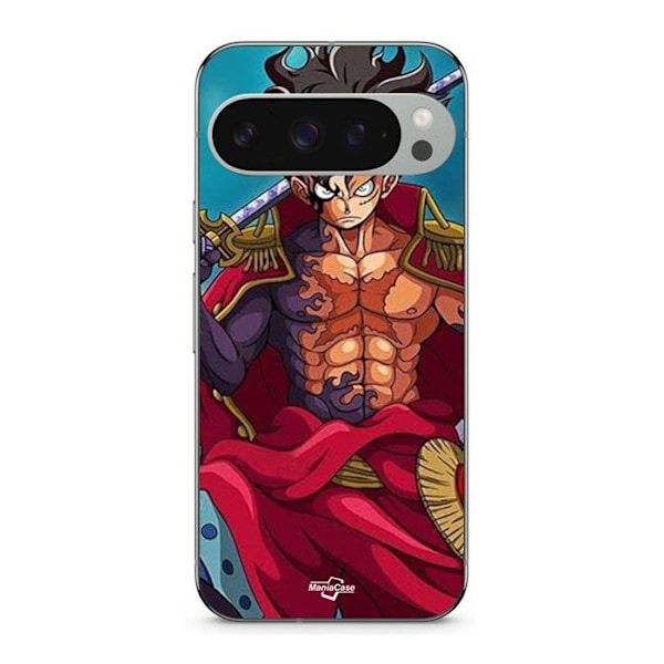 Coque - MANIACASE - Google Pixel 9 Pro - Silikon - Flexibel - One Piece Luffy Gear 5 Svart