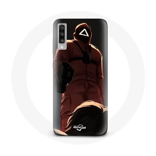Coque för Samsung Galaxy A70 Squid Game Röd Soldat med Triangelsmask