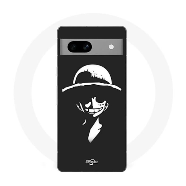 Coque - Maniacase - Google Pixel 7a - Svart och vit - Monkey D. Luffy - Mjuk Svartvitt