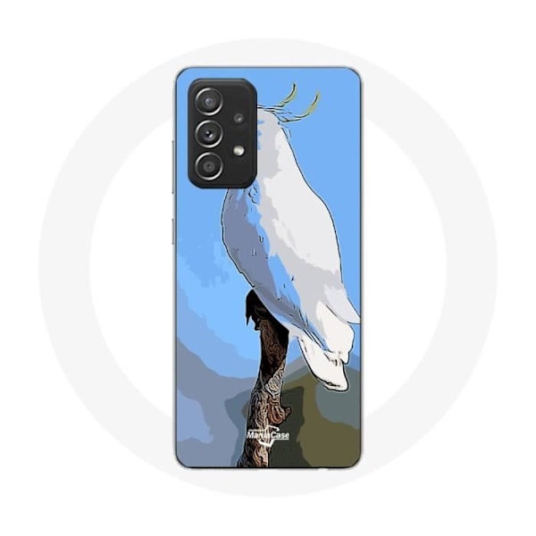 Coque - Samsung - Galaxy A52 - Souple - Kakadua Papegojor - Vit Vit
