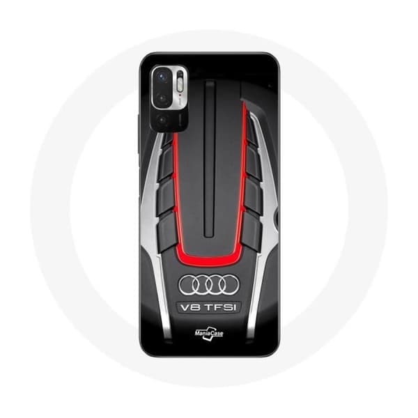 Coque - Audi - Xiaomi Redmi Note 10 5G - Blød - Rød - Logo S8 Röd