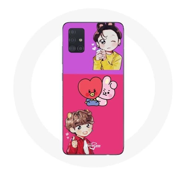 Coque pour Samsung Galaxy A51 BTS TinyTAN Animation BT21 Affiche