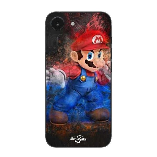 Coque Maniacase til iPhone 16E Super Mario Bros spil Svart