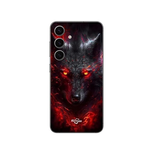 Coque Samsung Galaxy S24 Plus Svart varg eld röd Maniacase
