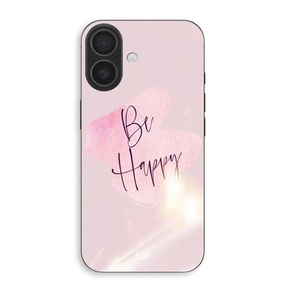 Telefoncover - MANIACASE - Iphone 16 - Silikone - Blød - Sort - Vær Glad Svart