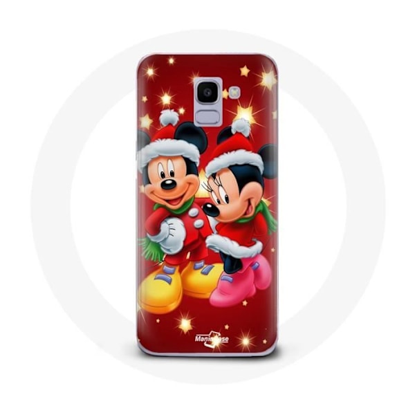 Coque för Samsung Galaxy A6 2018 Mickey Mouse och Minnie Mouse på julafton