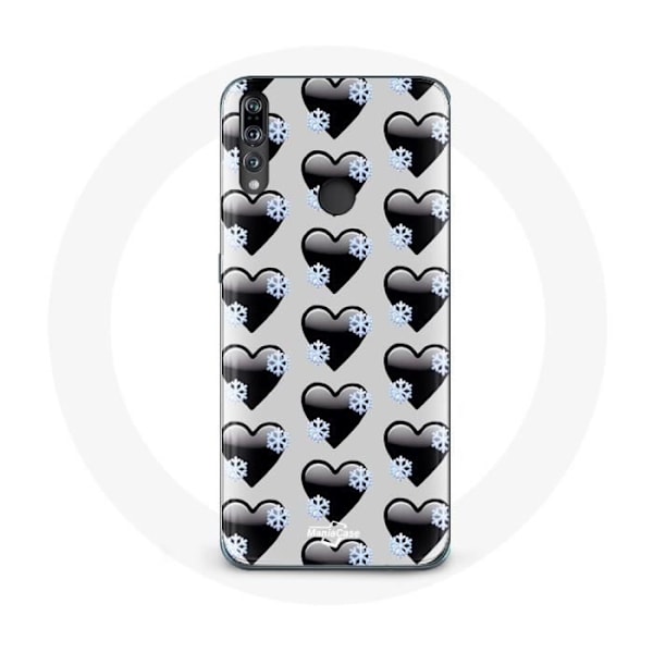 Cover til Huawei P30 Lite med sort hjertebaggrund