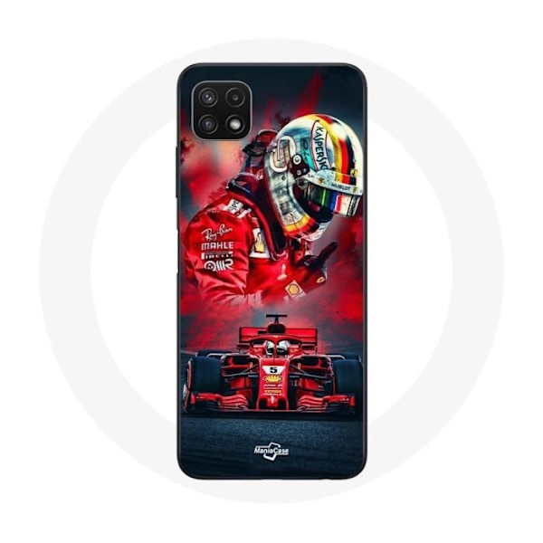 Coque för Samsung Galaxy A22 5G Formel 1 Sebastian Vettel F1-förare Röd