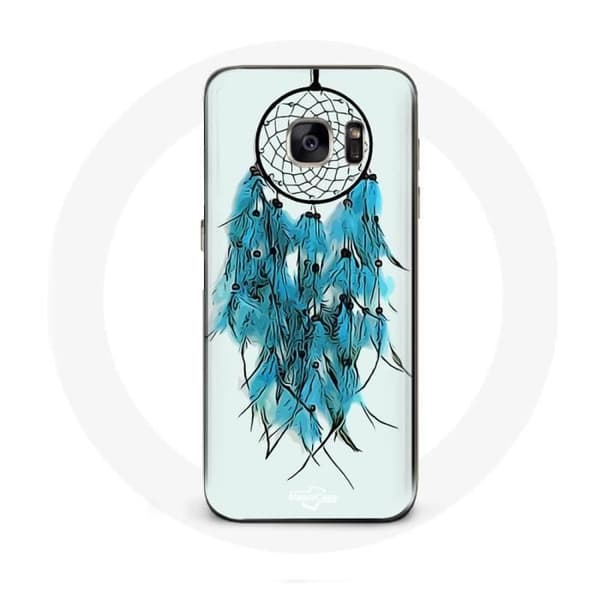 Coque - Samsung - Galaxy S7 Edge - Drømmefanger - Blød - Blå og Hvid Blå vit
