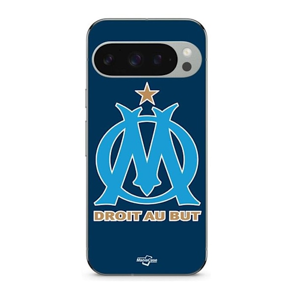 Telefonfodral - MANIACASE - Google Pixel 9 Pro XL - Mjuk - Svart - OM-logotyp Olympique de Marseille Svart