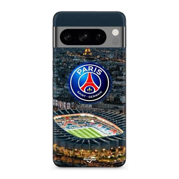 Cover til Google Pixel 8 Pro PSG logo stadion nat Eiffeltårnet svart