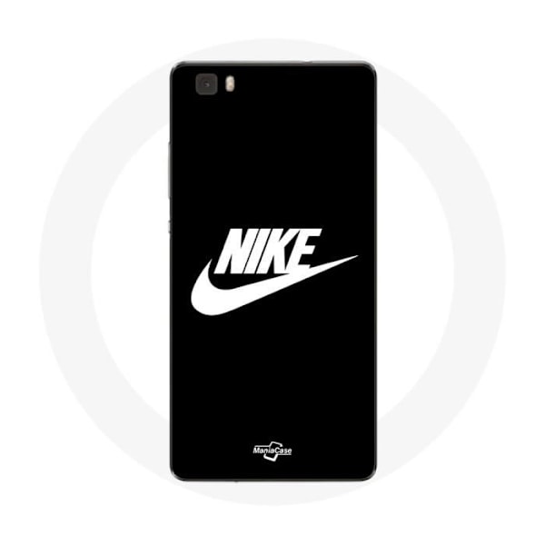 Coque för Huawei P8 Lite Nike-logotyp vit på svart bakgrund