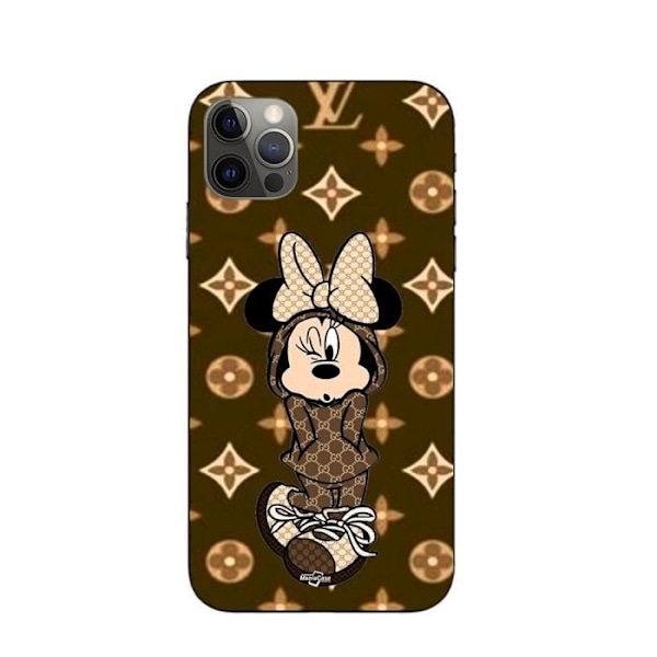 Coque Maniacase för Iphone 12 Pro max minnie Disney Lv brun svart