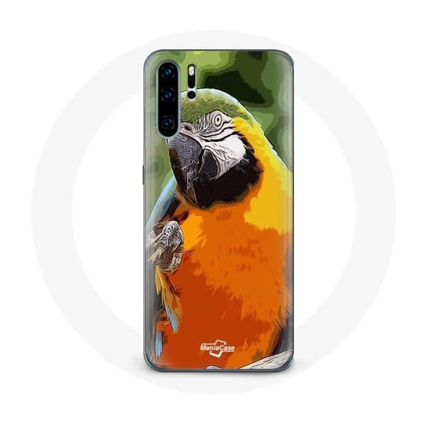 Cover til Huawei P30 Aras Papegøje Orange Grøn