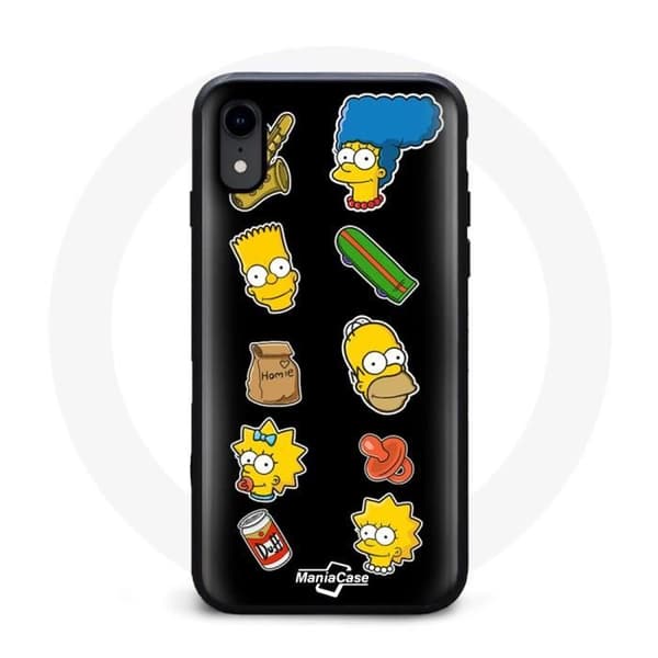 Coque - Maniacase - Iphone X - Bart Simpson Gul Ansikte - Mjuk - Daglig skydd svart