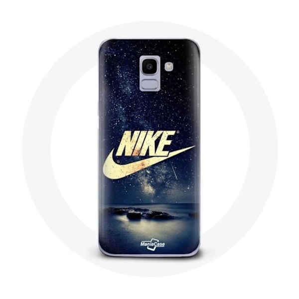 Coque - Nike - Samsung Galaxy A6 2018 - Guldig Logga - Stjärnklar Natt - Mjuk Doré, Stjärnig Natt