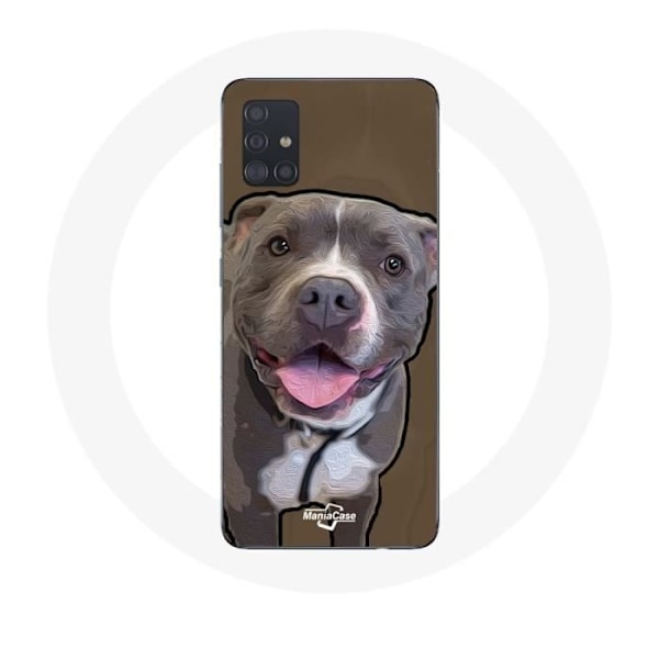 Coque för Samsung Galaxy A51 5G Vit grå Pitbull Hund