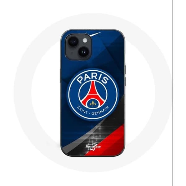 Cover - Maniacase - Iphone 14 Plus - Sort - Blød - PSG Paris Saint Germain Logo