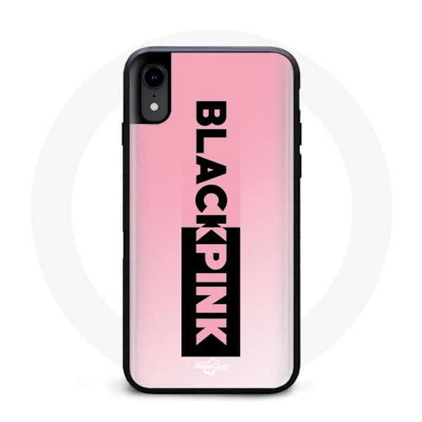 Coque för Iphone XR Blackpink K-pop Grupp Logotyp Svart Rosa Rosa Bakgrund