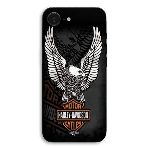 Coque til iPhone 17e Harley Davidson mini plakat logo Aigle Maniacase Svart