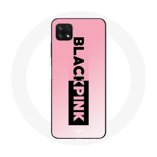 Coque för Samsung Galaxy A22 5G Blackpink K-pop-grupp Logotyp Svart Rosa Bakgrund Rosa