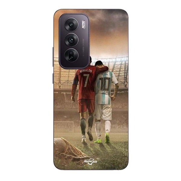Telefonfodral - Maniacase - Oppo Reno 12 5G - Silikon - Mjuk - Cristiano Ronaldo Messi Goat Svart