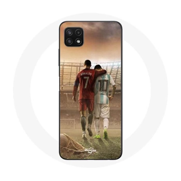 Coque - Maniacase - Samsung Galaxy A22 5G - Svart - Mjuk - Cristiano Ronaldo Messi GOAT Svart
