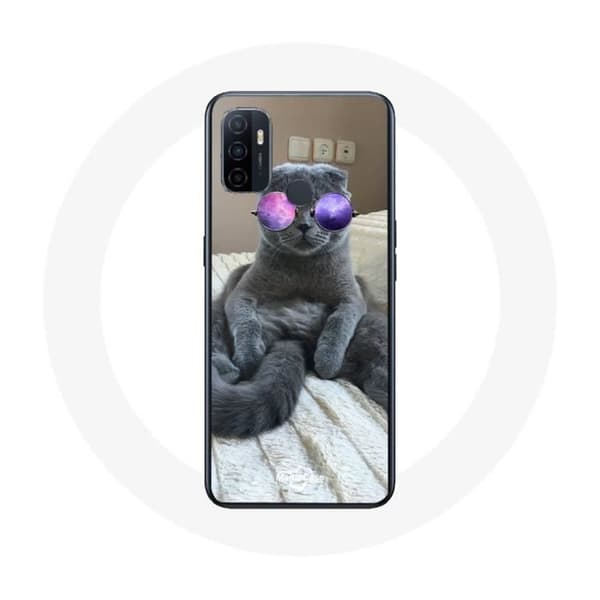 Coque Oppo A53 Chat med Lila Glasögon
