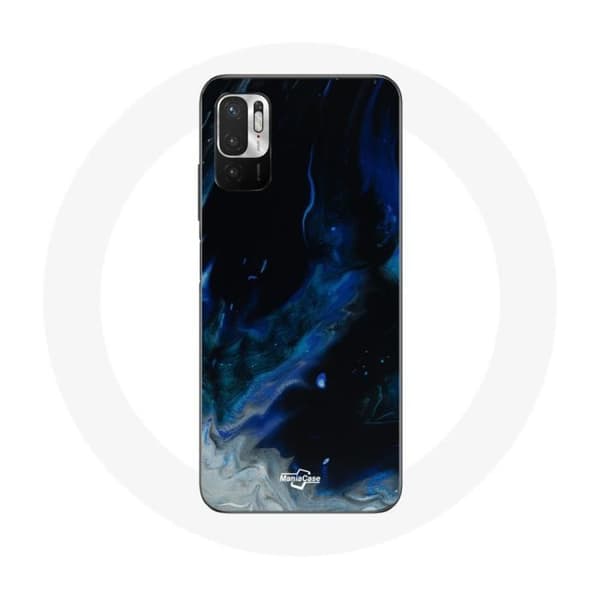 Cover til Xiaomi Redmi Note 10 5G Multifarvede røgskyer i blå, grå og sort på sort baggrund