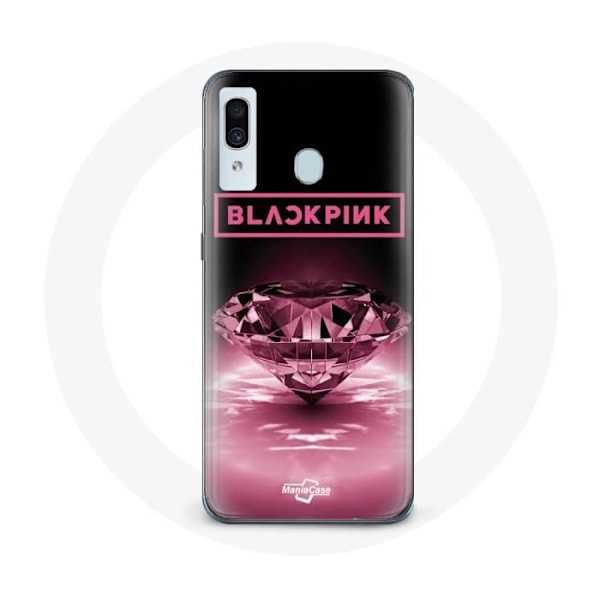 Coque - Maniacase - Samsung Galaxy A20e - Noir - Souple - Fond d'écran diamant Blackpink Kpop Logo Rose svart