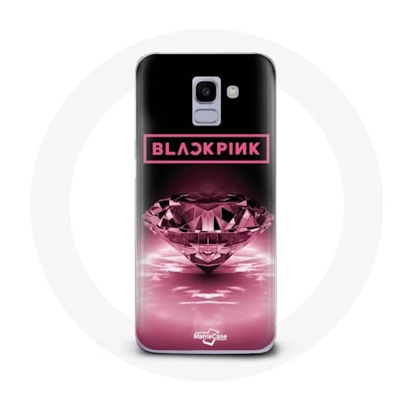 Coque - Maniacase - Samsung Galaxy A8 2018 - Svart - Mjuk - Mönster Blackpink Kpop Logotyp Rosa svart