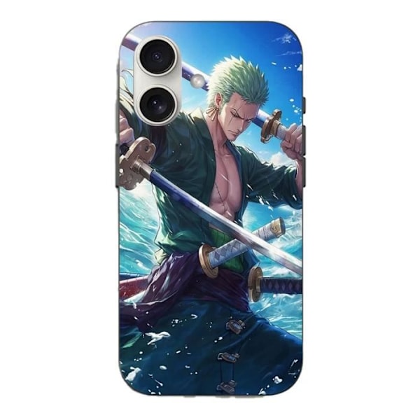 Coque - One Piece - Iphone 16 - Roronoa Zoro - Souple - Noir