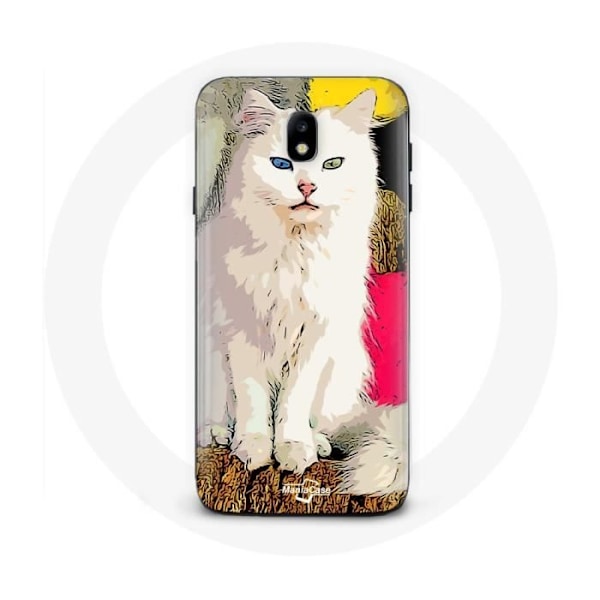 Fodral för Samsung Galaxy J5 2017 turkisk Van katt vit med blå och gula ögon