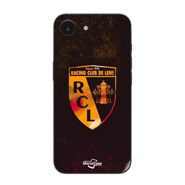 Coque Maniacase til iPhone 16E rcl linse orange sort baggrund Svart