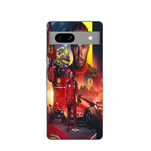 Coque Maniacase för Google Pixel 7a Lewis Hamilton Scuderia Ferrari F1 officiell svart
