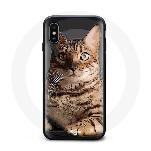 Coque Souple - Mixte - Iphone XS Max - Noir - Chat du Bengale