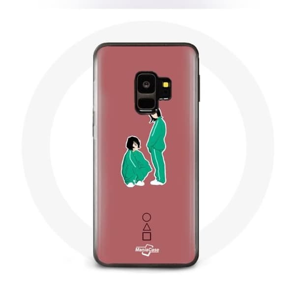 Cover til Samsung S9 Plus - Squid Game - Ji Yeong & Kang Sae Byeok - Blød - Rosa - Unisex