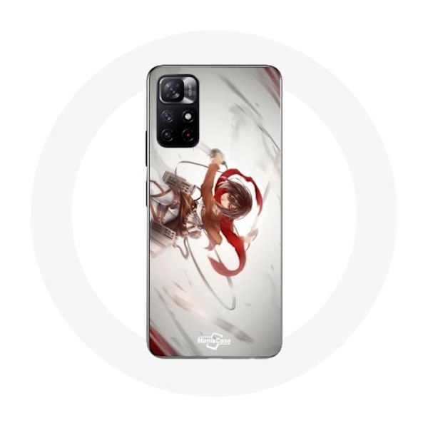 Coque - Maniacase - Xiaomi Redmi Note 11s 5G - Mikasa Ackerman - Silikon - Flexibel svart