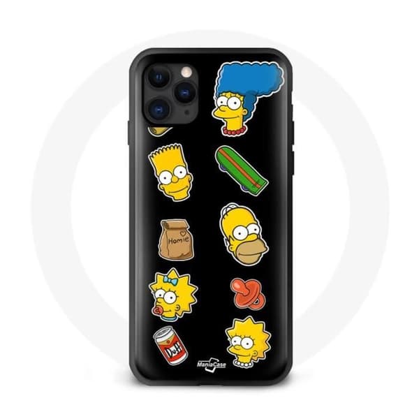 Coque - maniacase - Iphone 12 Mini - Musta - Pehmeä - Simpsonit Svart