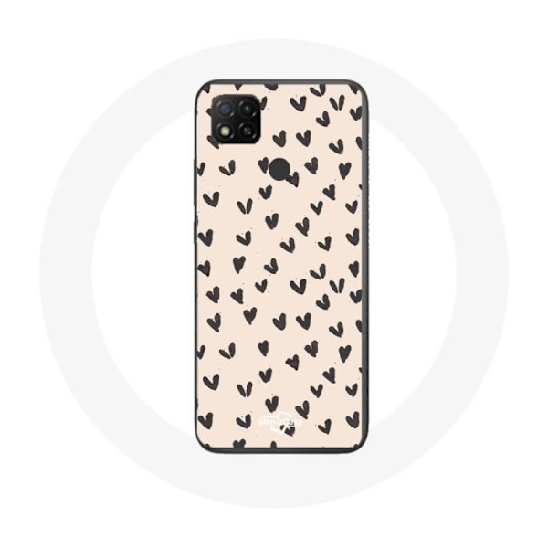 Coque Xiaomi Redmi 9C Sorte Hjerter baggrund