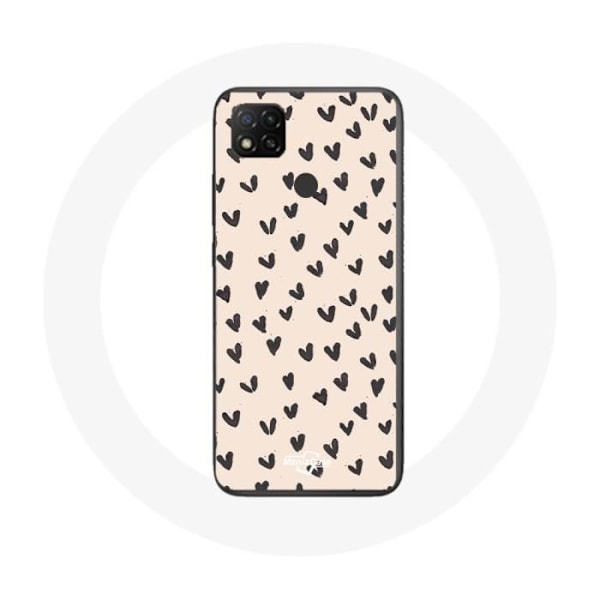 Coque Xiaomi Redmi 9C Svarta hjärtan bakgrund