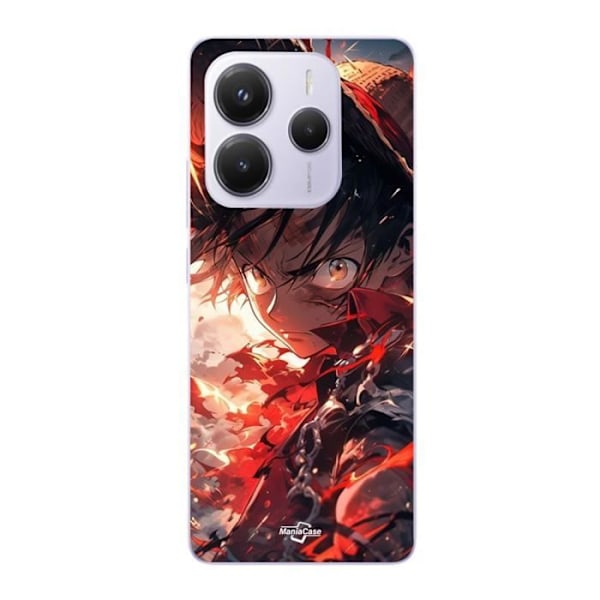 Coque Xiaomi Redmi Note 14 5G One piece Luffy irriterad konst manga anime kopia Maniacase